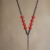 Corda para Pingente de Ágata Vermelha, Corda para Pendurar Pingente de Jade, Cordão de Colar com Pingente de Joia de Jade Fino Tecido à Mão para Homens e Mulheres