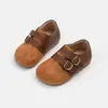 Moda para Niñas Estilo Coreano Retro Diseño Simple Zapatos Bajos Individuales Bebé Pequeño Primavera/Otoño 2026 Nuevos Zapatos Pequeños de Cuero