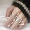 Anillo Vintage Estilo Coreano de Plata de Ley 925 para Mujer, Elegante y Sencillo Diseño de Cadena Trenzada, Anillo Abierto Liso para el Dedo Índice