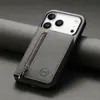 Adequado para Suporte de Celular Iphone17, Porta Cartão AirTag, Fechamento Magnético 16Promax, Capa Protetora Apple 18Pro
