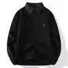 Transfronteiriço Quente Quente em estoque Outono e Inverno Novo Suéter Falso de Duas Peças Suéter Básico plus size Suéter Solto