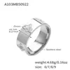 Rueda de la Fortuna Nuevo Anillo de Acero Inoxidable Diamante Trébol de Cuatro Hojas Estilo Ins Europeo y Americano Simple y Versátil Anillo que No se Desvanece para Mujeres
