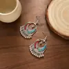 Pendientes de Borla de Plata Miao Estilo Étnico, Atracciones Turísticas, Accesorios de Vacaciones en Yunnan, Ganchos para Orejas de Campana Metálica Artísticos Retro