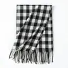 Bufanda Retro Maillard para Mujer, de Alta Gama, Versátil, Cálida y Gruesa, Atmósfera Coreana, Bufanda de Cuadros para Pareja de Invierno