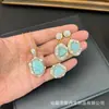 Nuevo Juego de Incrustaciones de Piedra Preciosa de Aguamarina Natural, Único y Versátil con un Toque de Lujo, Fuente para Transmisión en Vivo, Venta al por Mayor de Fábrica