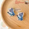 Protector de cable de datos con patrón de gato lindo 2D, anti-rotura, Tipo-C/teléfono móvil
