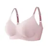 Soporte Suave de Gel Anti-gravedad Encaje Letra Correa de Hombro Ropa Interior para Mujer Sin Marcas Pecho Pequeño Push-up Sujetador para Mujer