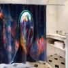 Cortina de ducha impermeable y a prueba de moho, con impresión de pintura al óleo de acuarela transfronteriza personalizada, 2018, fabricantes de cuentas de ducha
