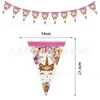 Coleção de Bandeirinhas de Desenho Animado Decoração de Festa de Aniversário de Bebê Bandeirola Bunting Suprimentos de Aniversário Arranjo de Guirlanda Banner Agora