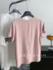 Camiseta de Manga Corta para Mujer, Panel Trasero Suave y Elástico, Costuras Reforzadas, Estilo Verano 2026, Sencilla y Elegante, Top Básico de Cuello Redondo