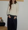 Suéter de Invierno Grueso con Cuello para Mujer, Corte Ajustado, Estilo Perezoso, Top de Punto Blanco que se Puede Usar Afuera
