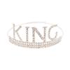 Diadema de corona de cumpleaños KING para hombre más vendida transfronteriza, tocado para disfraz de fiesta con traje incrustado de diamantes