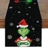 Camino de mesa navideño transfronterizo, mantel largo festivo con estampado navideño, nuevo diseño para el hogar, comedor, sala de estar, mesa de comedor y mesa de centro