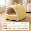 [Preventa] Nido lindo de color castaño para perro y gato de otoño e invierno, cama cálida semi-cerrada para perro, nido para mascotas con espacio amplio