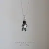 Elige una estrella para ti pareja de astronautas collar de personalidad simple divertida cadena para la clavícula de amigas astronautas