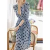 Vestido de seda de amoreira com poás estilo francês, elegante e sofisticado, saia de comprimento médio, roupas femininas para quatro estações de verão