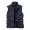 Chaleco de trabajo de doble cara para hombre, abrigo grueso forrado de polar, chaleco de trabajo de forro polar, talla grande, forrado de polar y engrosado, de doble cara