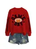 Amazon eBay sitio independiente de moda y único para mujer día de partido colorido fútbol cuello redondo manga larga sudadera
