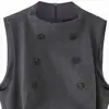 Para Exportação Europeia e Americana Transfronteiriça Roupas Femininas Aliexpress Popular Verão Simples e Versátil Colete de Terno Sem Mangas de Botão Duplo