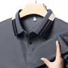 Comercio Exterior 2025 Verano Nuevo Estilo Camiseta de Cuello Camisa Polo de Manga Corta para Hombre Refrescante, Suave y Versátil Color Sólido Manga Media