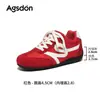 Zapatillas de entrenamiento alemanas rojas Augus Lionden para mujer con tacón oculto, nueva colección otoño 2026, zapatillas deportivas casuales de bádminton con suela blanda