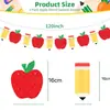 Decoraciones de aula de temporada escolar de regreso a clases de venta caliente transfronterizas: manzana, autobús escolar, lápiz, guirnalda, banderines, pancarta y decoraciones colgantes