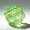 Dados de Cristal K9 Verde Cepillado Aurora de Venta Caliente con Dados Multilaterales para Dnd Trpg Juego de Dungeons and Dragons