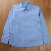 Camisas para Niños, Camisas de Manga Larga Azules Puros y Blancas para Niños de Primavera y Otoño, Uniformes Escolares Primarios y Secundarios, Cuellos, Estilo Preppy para Niños