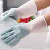 Luvas de borracha duráveis, justas e impermeáveis para mulheres usarem na cozinha para lavar louça, fazer tarefas domésticas, limpar e lavar roupas