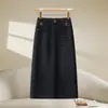 Moda Vários Estilos Casual Saia Jeans Feminina 2026 Outono Novo Estilosa Redutora de Idade Emagrecedora Versátil Comprimento Médio Tendência