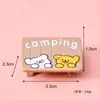 Novo estilo pastoral fresco cena de acampamento de filhote de cachorro artesanato em resina feito à mão para decoração de carro e mesa
