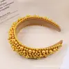 Diadema de perlas de lujo europea y americana, pasador de pelo, diadema de red para la parte superior de la cabeza, diadema roja para el cabello, presión lateral ancha, industria pesada exagerada, para mujer, venta al por mayor