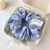 Anel de Cabelo Listrado de Cabeça de Bola Intestino Grosso Celebrante da Internet 2025 Novo Estilo Corda de Cabelo para Rabo de Cavalo Alto Acessório de Cabelo Feminino Corda de Cabelo