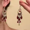 Brincos de Franja Étnicos Encantadores Castle Peak Temperamento Retro Corte Bohemia Sense de Alto Padrão Brincos Personalizados