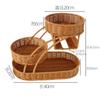 Estante para té de la tarde, cesta de almacenamiento de ratán sintético para dulces y refrigerios, cesta de frutas creativa multicapa para sala de estar del hogar