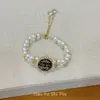 Pulsera de Gatito Brillante de Buena Suerte para Año Nuevo de Doble Capa con Perlas, Diseño de Nicho Moderno, Personalidad Retro, Accesorio Versátil para la Mano