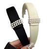 Diadema de Satén Perlado Estilo Hija Francesa para Mujer 2024 Nueva Diadema Popular para Recogido Pequeño con Cara de Calavera