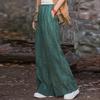 26 Ropa de Invierno de Algodón y Lino para Mujer, Pantalones Anchos Casuales de Ramio Tie-Dye Engrosados y Forrados de Polar, Pantalones Anchos Versátiles para Mujer, Pantalones de Algodón