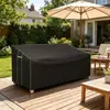 Funda Plateada Impermeable para Sofá Doble de Patio de Tela Oxford, a Prueba de Polvo y Sol, Protector para Muebles de Exterior
