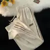 Pantalones de pana para hombre, pantalones largos holgados de talla grande con bloques de color de moda para otoño e invierno, pantalones casuales rectos para hombre con forro polar de invierno