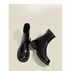 Botas estilo Martin femininas britânicas, nova coleção 2024, forradas com fleece, adequadas para primavera e outono, com sola grossa, ankle boots, elásticas, de caimento justo, botas curtas