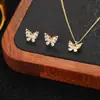 Conjunto de Colección de Dos Piezas de Pendientes y Collares Más Vendido Transfronterizo Venta al por Mayor Moda Europea y Americana Cadena de Clavícula Ligera de Lujo Pendientes