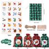 Set de Bolsas de Tela de Algodón Navideñas Bolsa para Empaquetar Dulces y Chocolate Bolsa Colgante para Calendario de Adviento Set de Bolsas de Regalo Navideñas Al Por Mayor