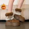 Botas de Nieve Birkenstock Engrosadas para Otoño e Invierno que Aumentan la Altura para Mujer, Zapatos Cálidos de Algodón Peludo, Estilo Nuevo, Zapatos Peludos de Suela Gruesa Pequeña de Invierno
