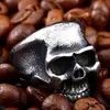 Joias Vintage Atacado Anel de Caveira de Aço Inoxidável Preto Estilo Punk Nostálgico Masculino Novo