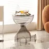 Mesa de noche creativa Mesa auxiliar para sofá de casa Estante de almacenamiento Mesa de centro transparente simple Mesa de té pequeña casual Mesa de acrílico