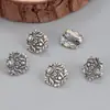 Accesorios de gancho cuadrado de plata de ley 925, hebilla colgante de botón creativa color negro tinta vintage, accesorios para manualidades DIY hechos a mano