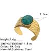 Anillo de Acero de Titanio Colorido de Gama Alta Europeo y Americano para Mujer, Múltiples Capas, Línea Fina, Nicho Retro, Piedra Natural, Versátil, Anillo de Acero Inoxidable