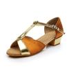 Zapatos de baile latino de tacón alto para niñas, zapatos de actuación en el escenario dorados con suela suave para niñas, zapatos de baile para niñas, una generación de cabello