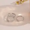 Set de Anillos de Lujo con Pedrería Multiestilo en Color Acero, Diseño Único para Mujer, Anillo Moderno Ajustable y Apilable para el Trayecto Diario